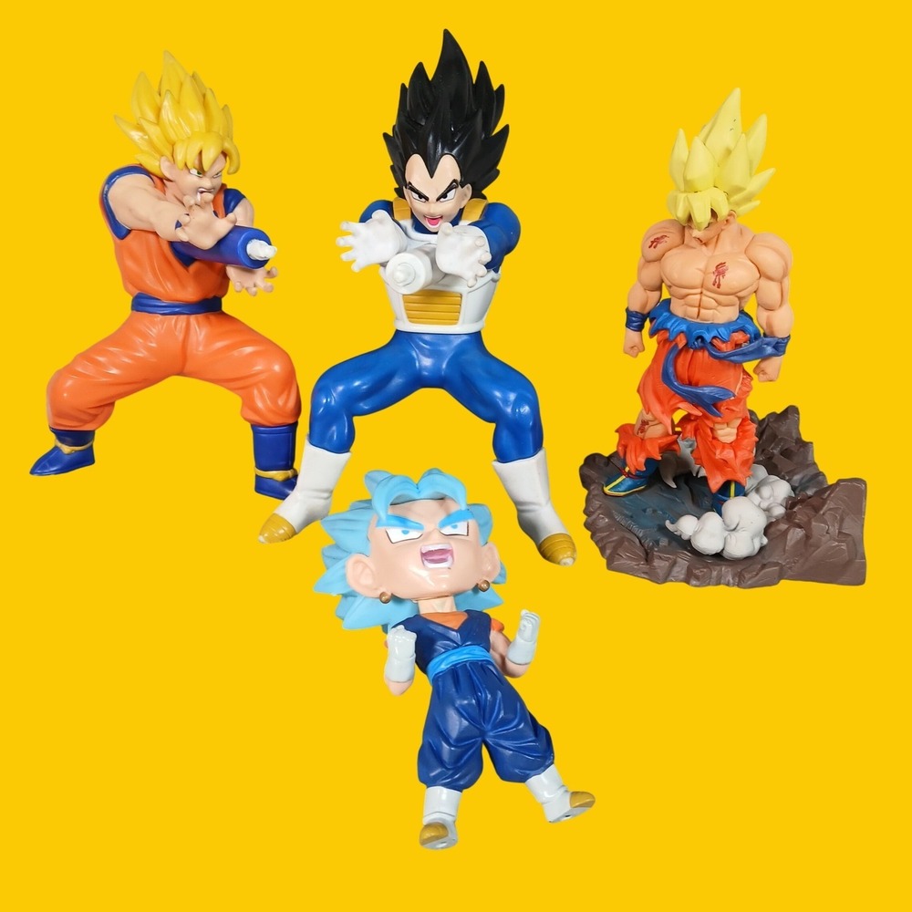 Dragon Ball Z Super Figure Lot Goku Vegeta Vegito Blue Anime PVC Toy Multi Color